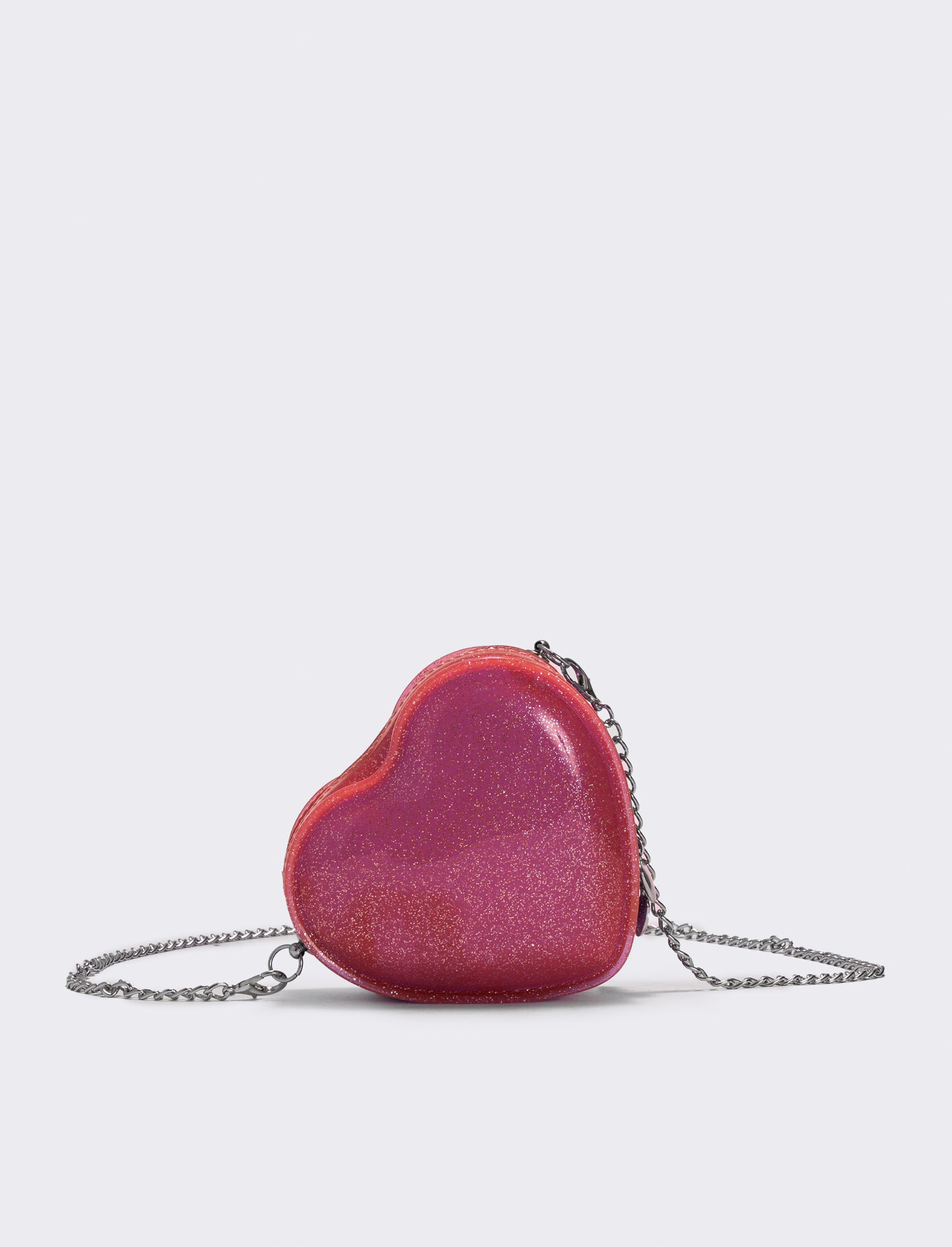 Borsa bambina cuore glitter brillante - Fuxia
