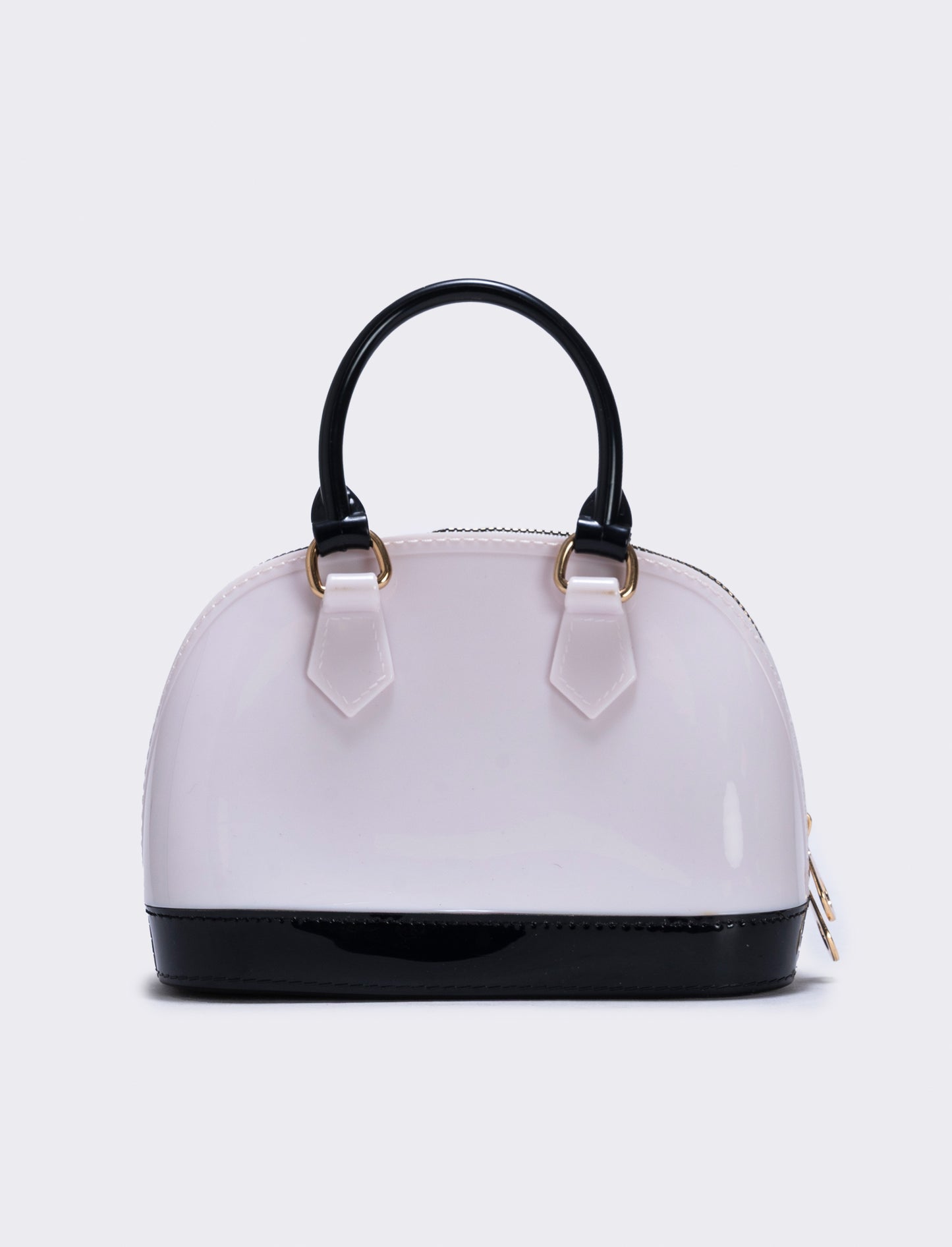 Borsa bauletto in gomma - bianco/nero