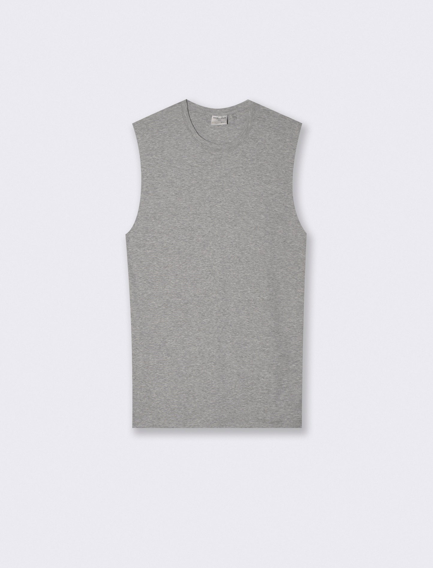 Sleeveless ribbed slim fit T-shirt - Grey