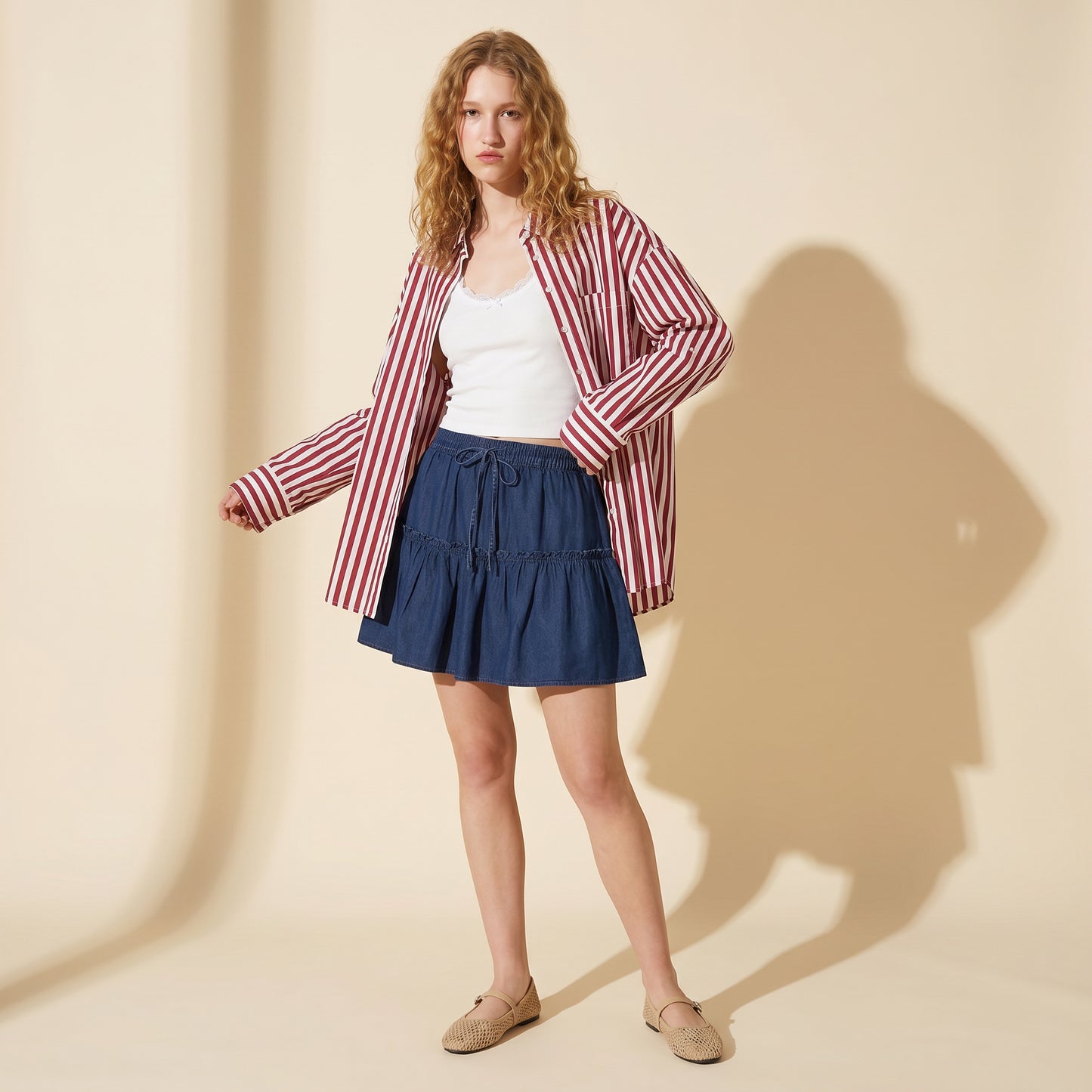 Gonna Pantalone in Lyocell con Elastico - DENIM SCURO