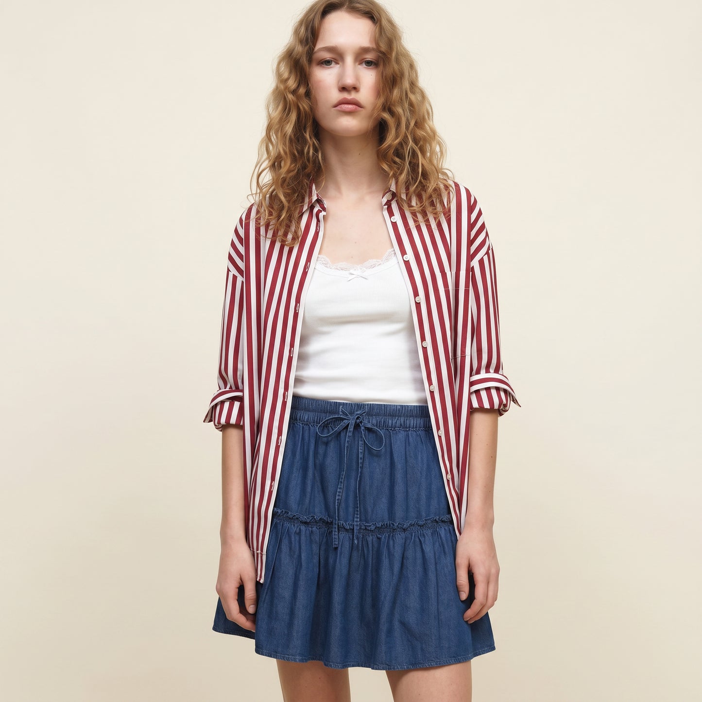 Gonna Pantalone in Lyocell con Elastico - DENIM SCURO