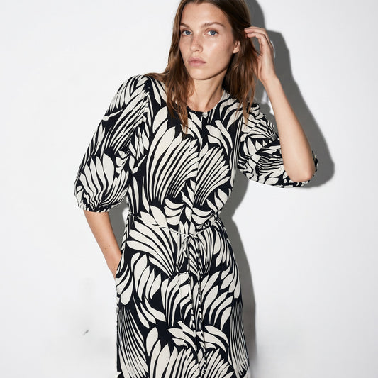 Vestito Lungo con Maniche Ampie e Laccetto - var 1