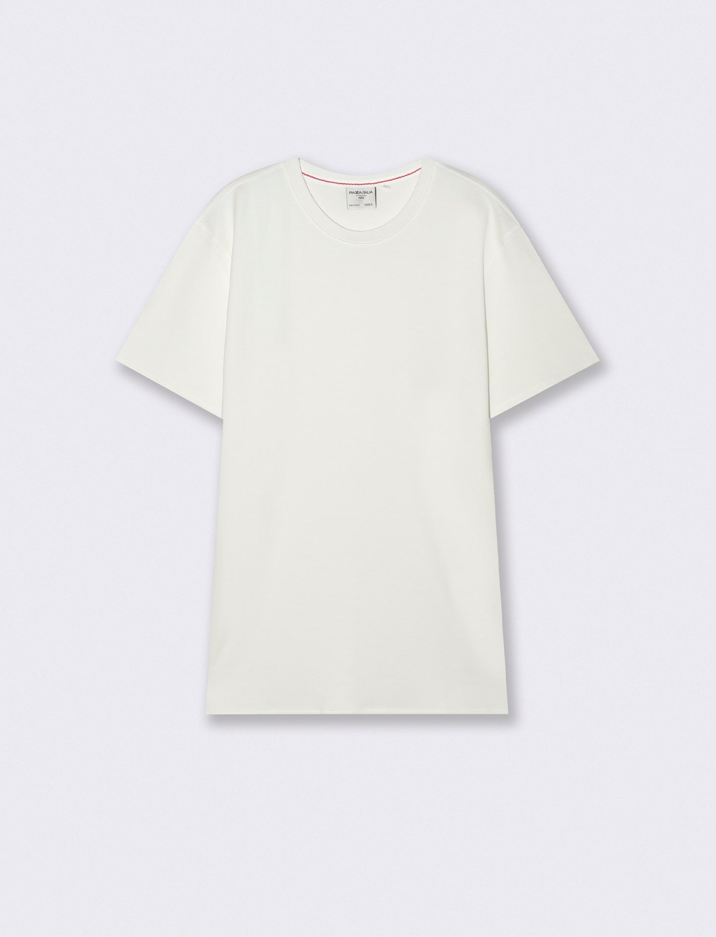 T-shirt cotone jacquard maniche corte - Beige ecru