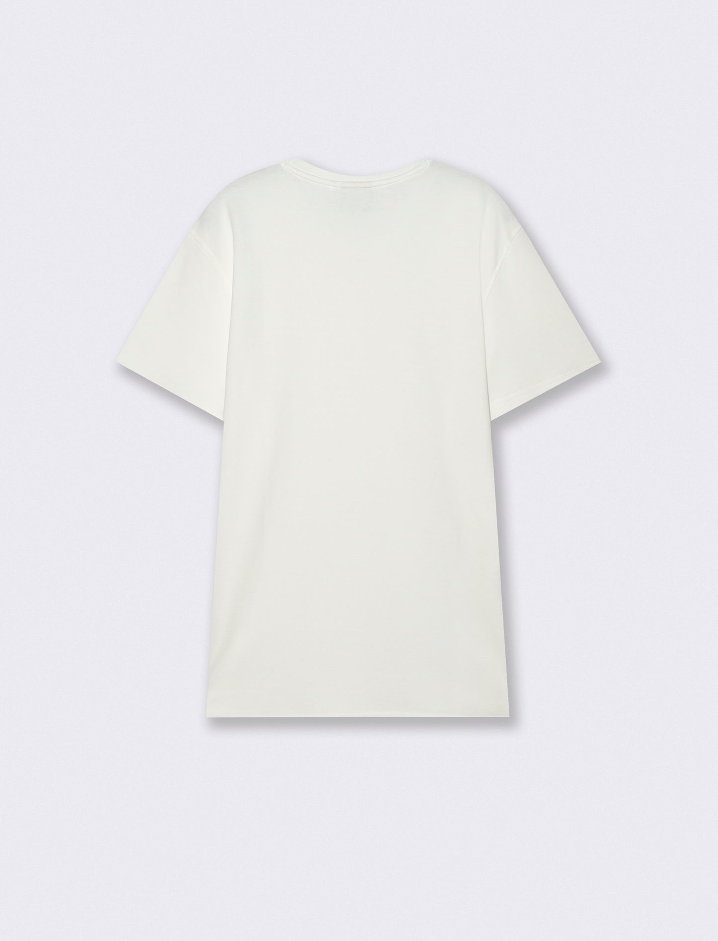 T-shirt cotone jacquard maniche corte - Beige ecru