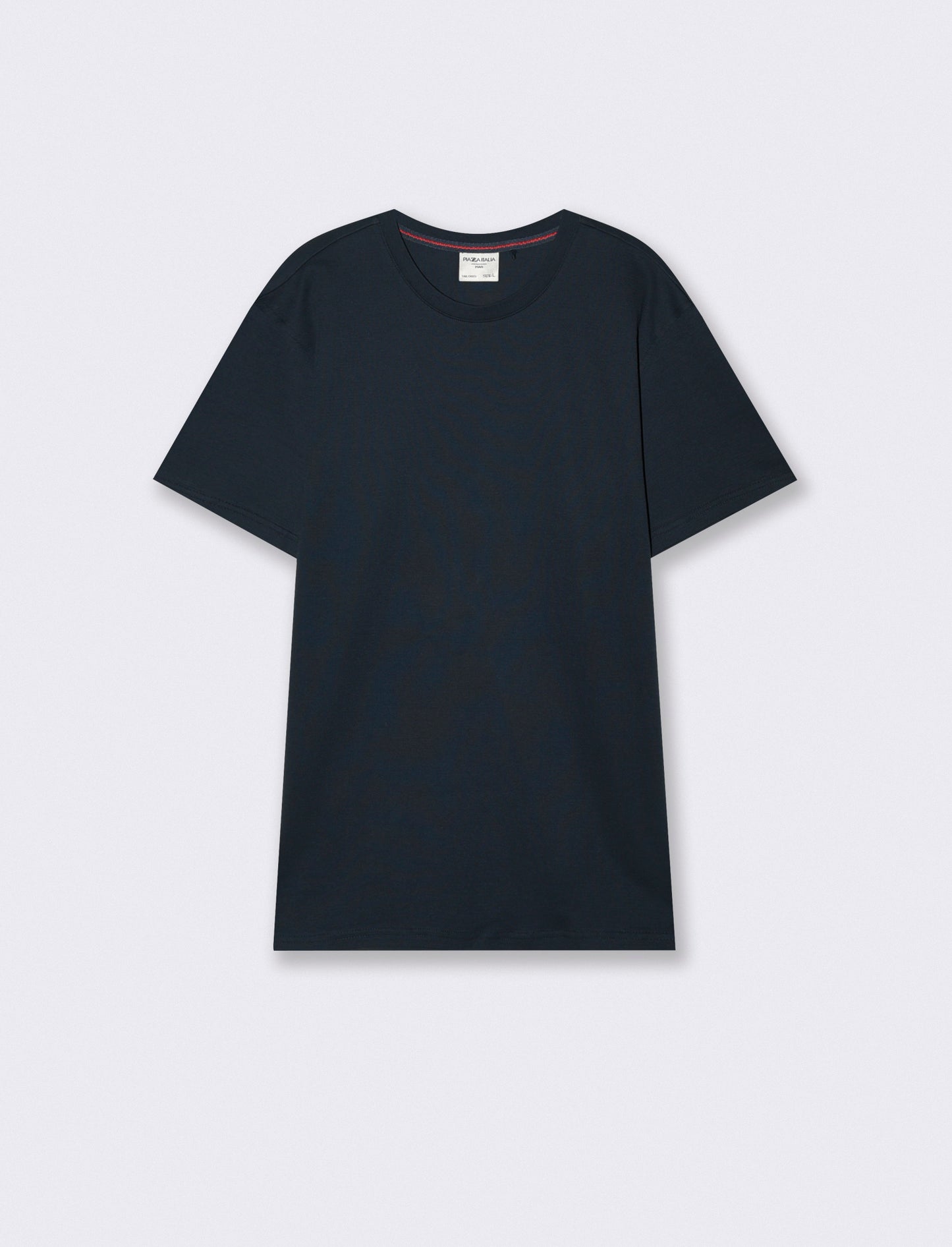 T-shirt cotone jacquard maniche corte - Blu