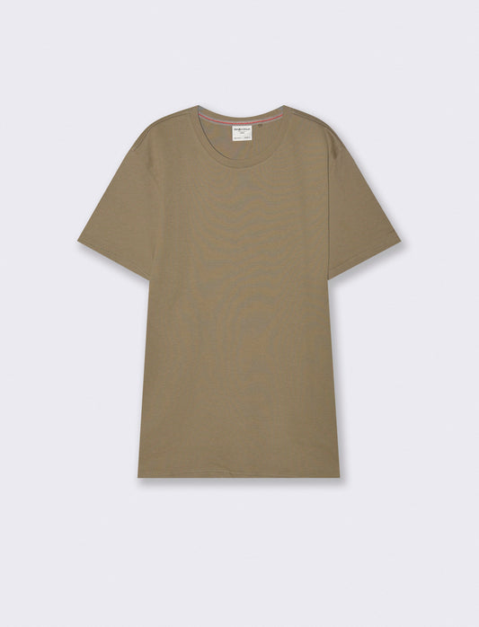 Short Sleeve Jacquard Cotton T-Shirt - Green