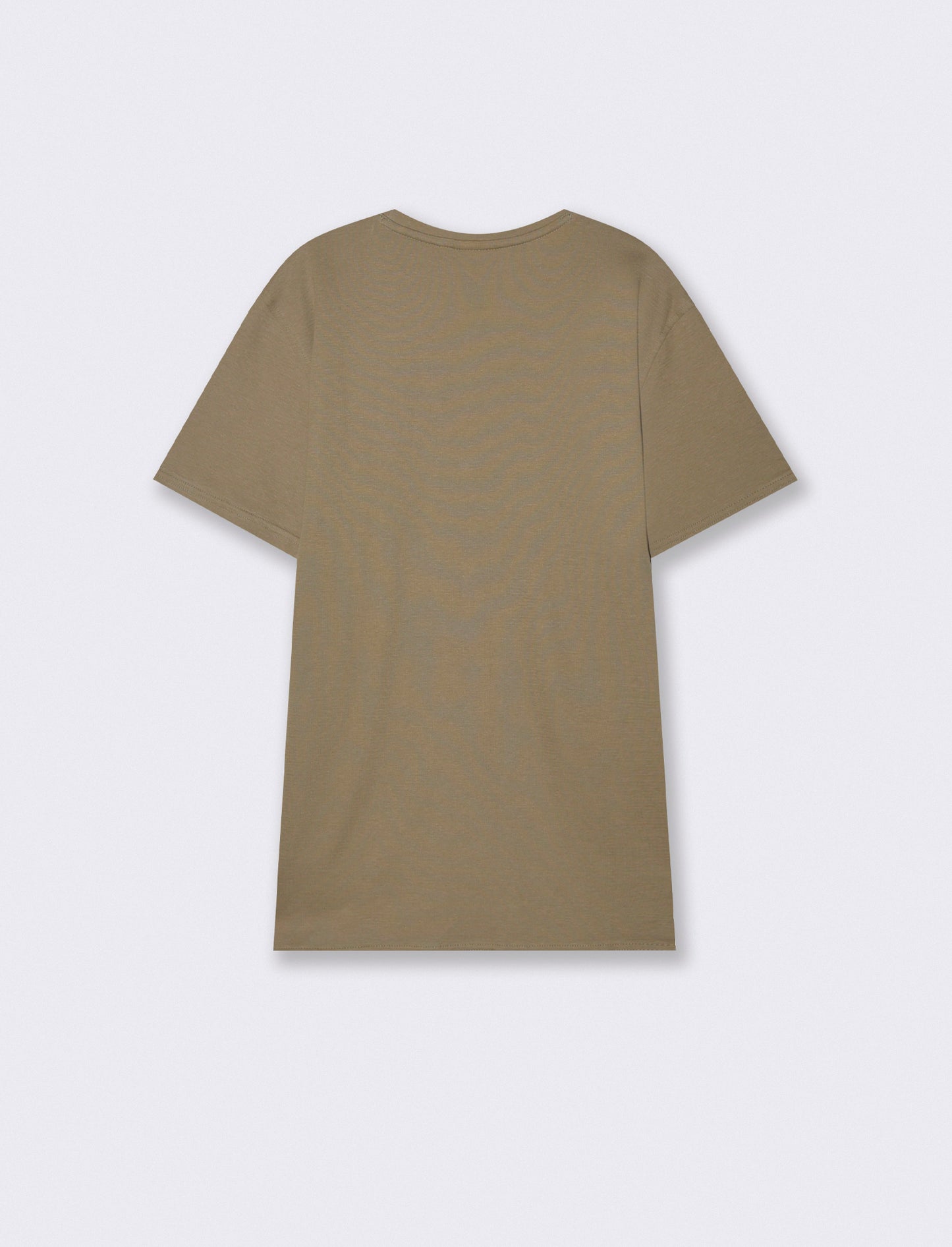 T-shirt cotone jacquard maniche corte - Verde kaki
