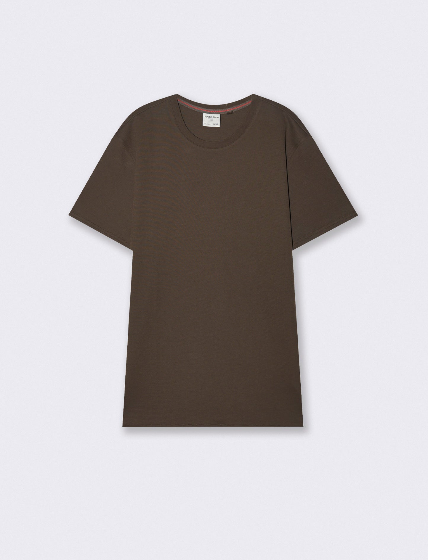 T-shirt cotone jacquard maniche corte - Moro