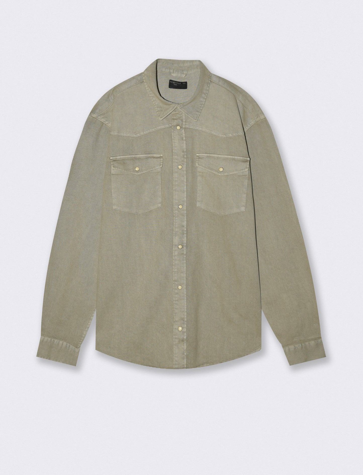 Camicia in denim colorato regular fit - Verde salvia