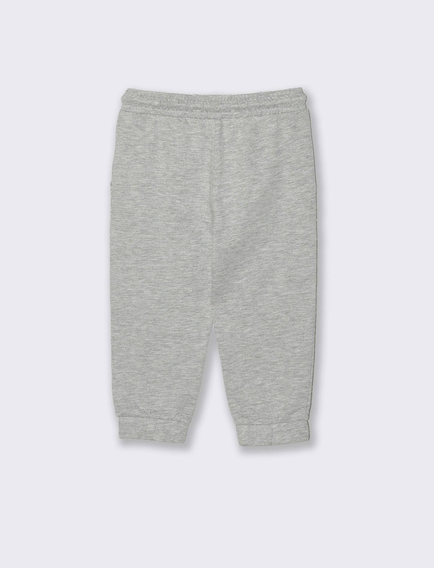 Jogger sportivi basici con stampa fronte - Grigio mel.