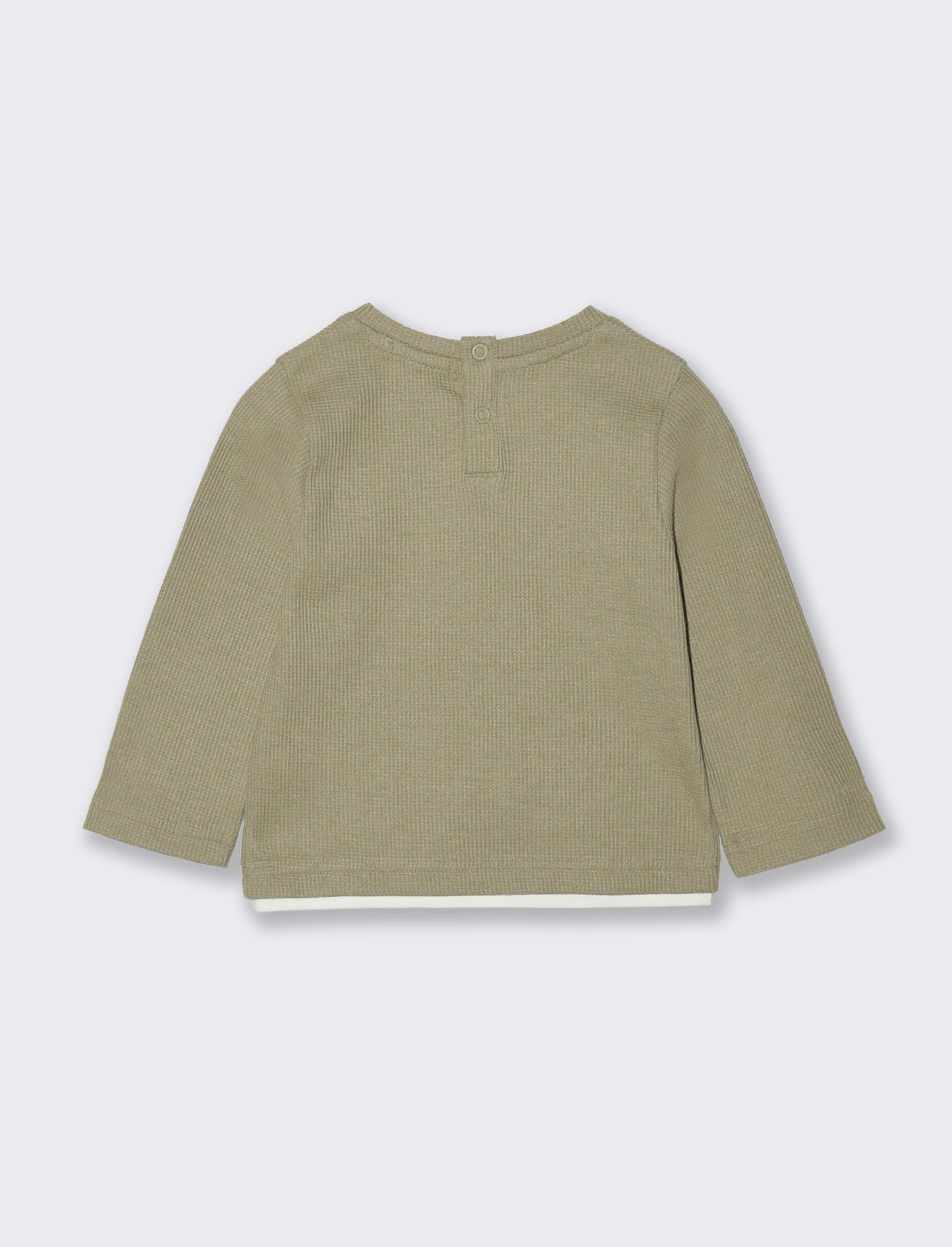 T shirt in tessuto waffle - Grigio mastice