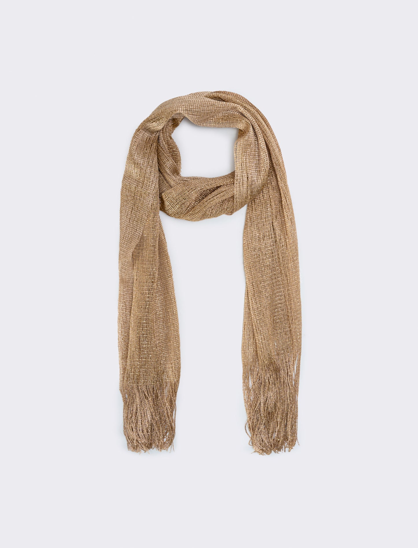 Lurex mesh scarf for women - Gold