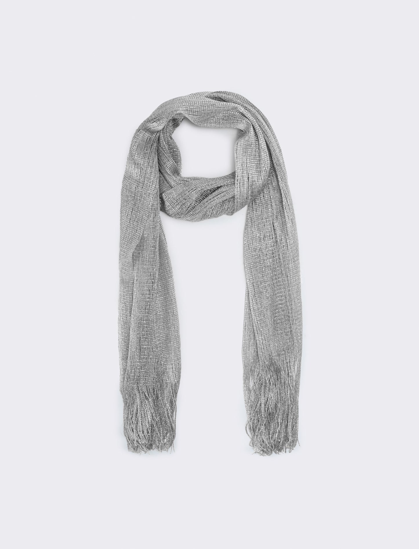 Foulard a rete con lurex per donne - Argento