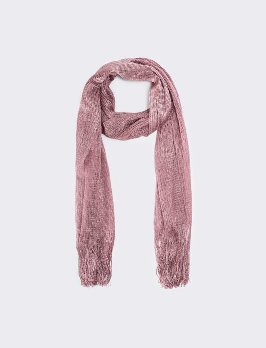 Foulard a rete con lurex per donne - Rosa
