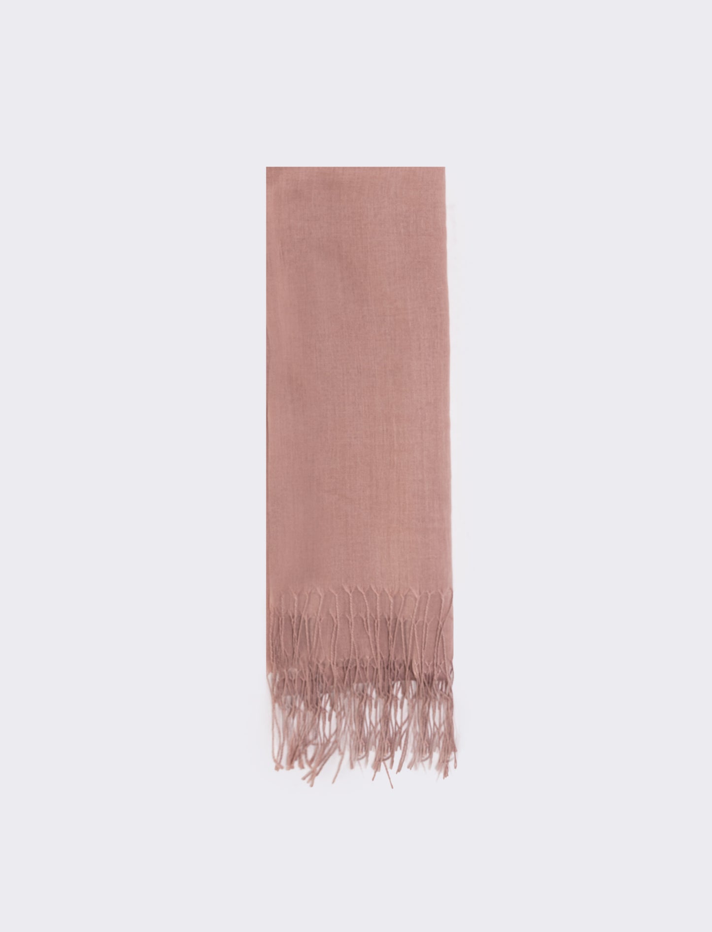 Elegant Solid Fringed Scarf - Pink