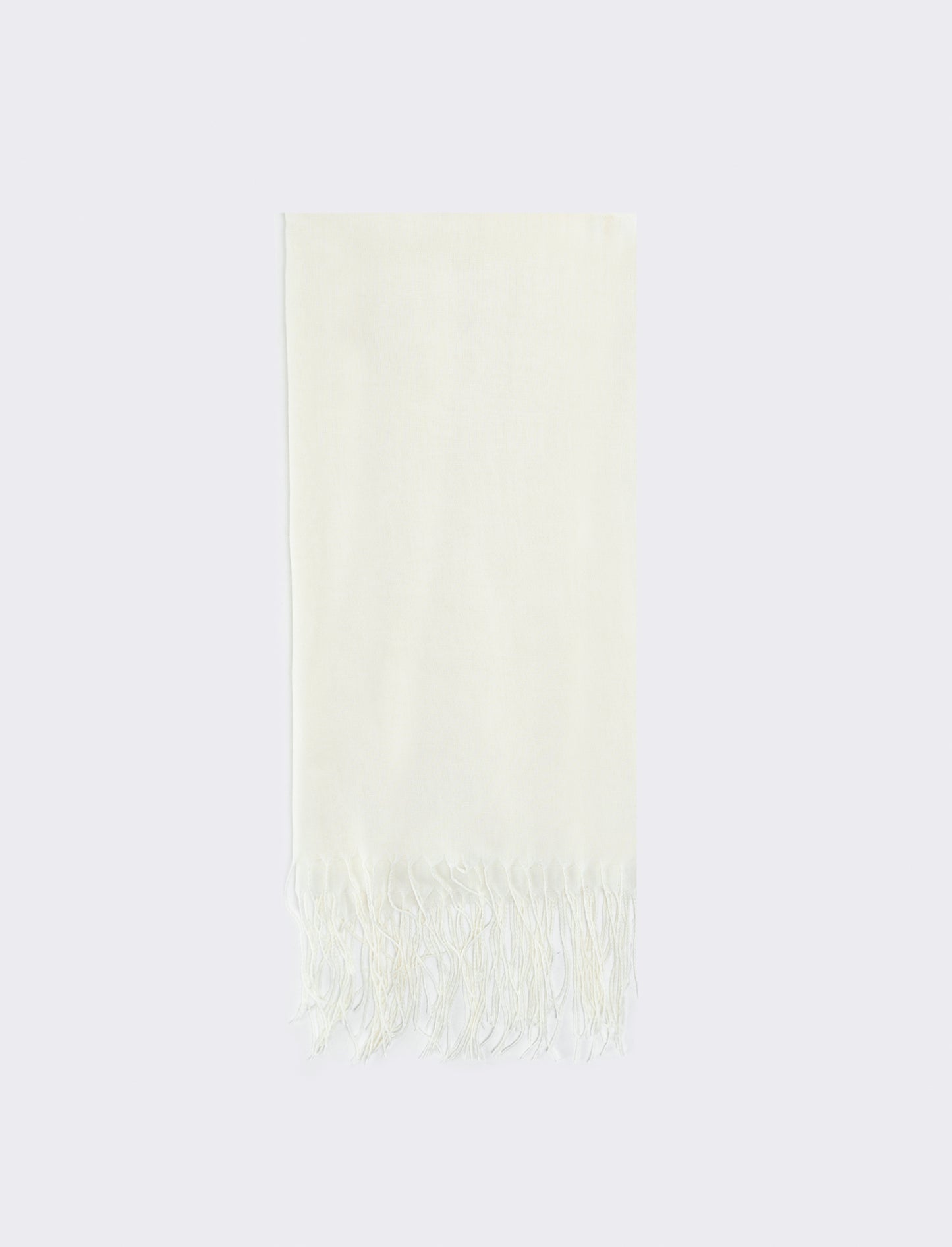 Foulard con frange unito elegante - Bianco