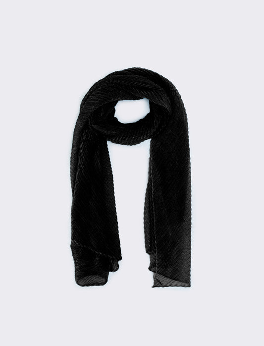Foulard plissettato metallizzato - Nero