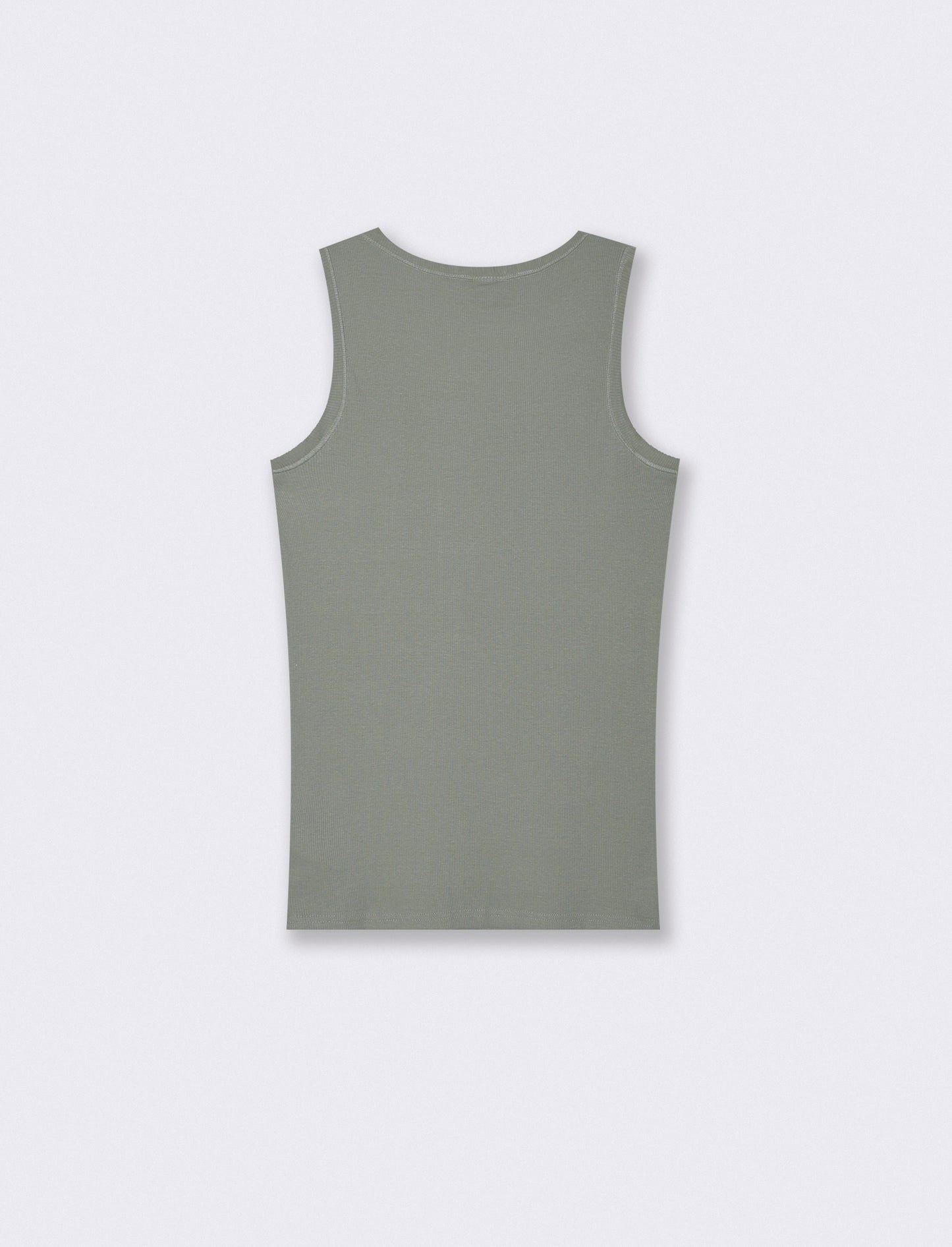 Slim fit ribbed cotton tank top - Green