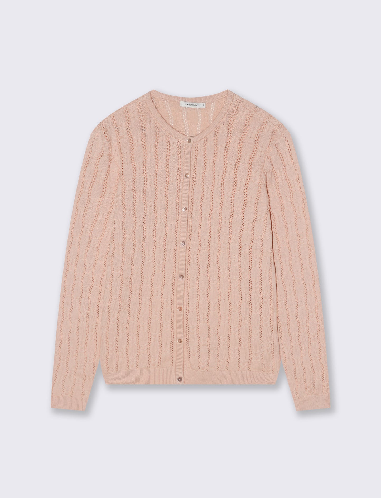 Cardigan Girocollo a Treccia - Pesca