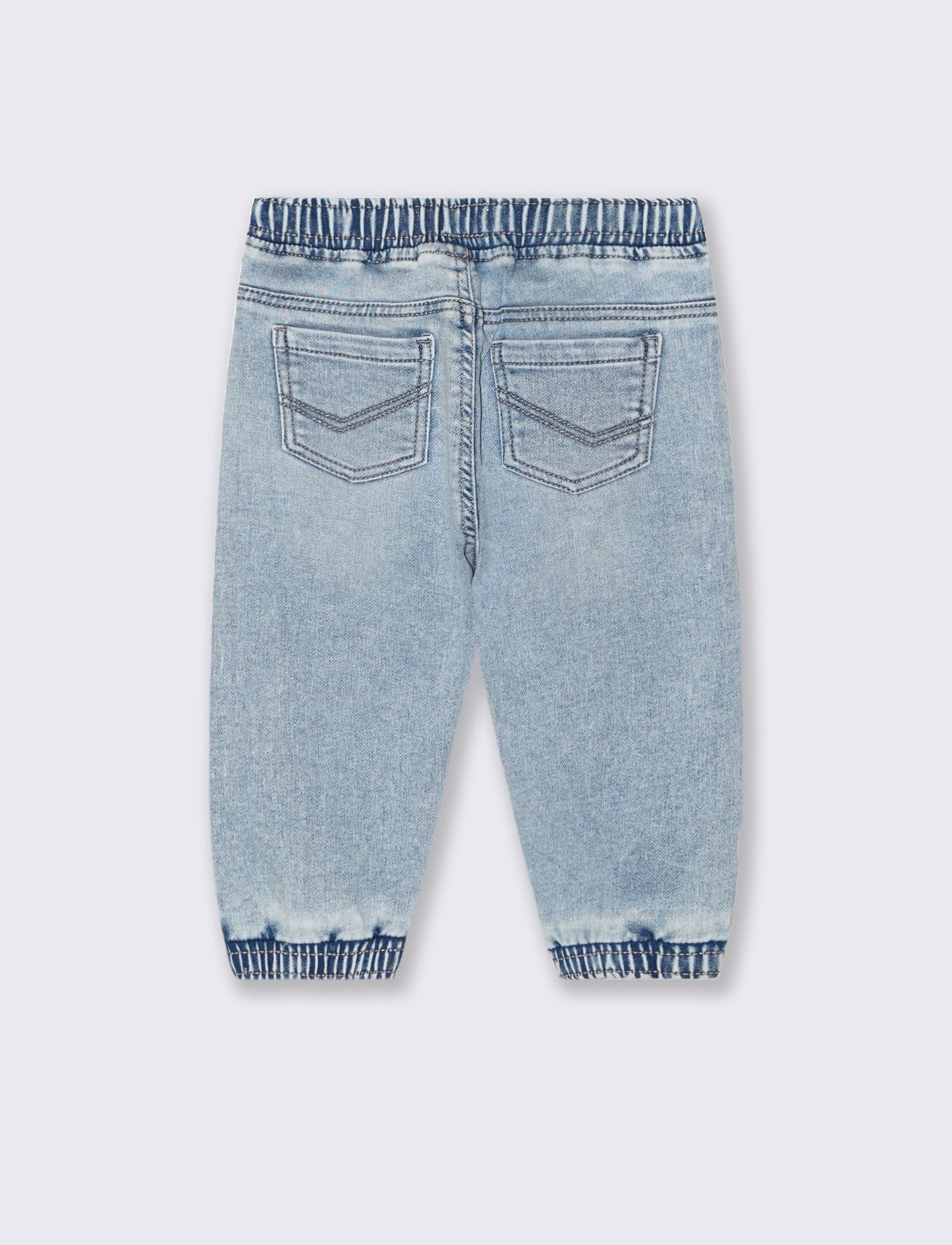 Jeans ampi con coulisse ed elastici - Denim chiaro