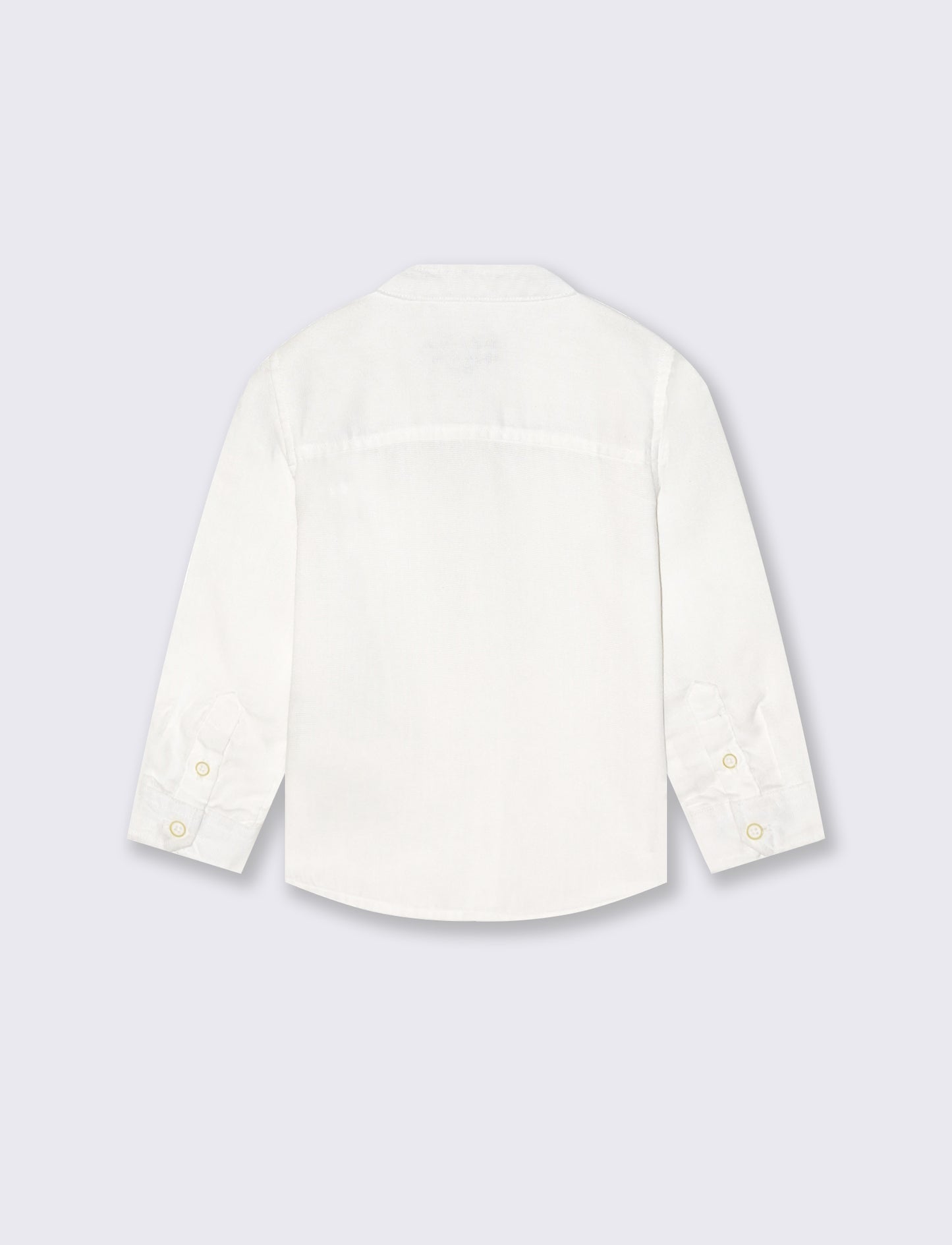 Camicia coreana manica lunga tinta unita - Bianco latte