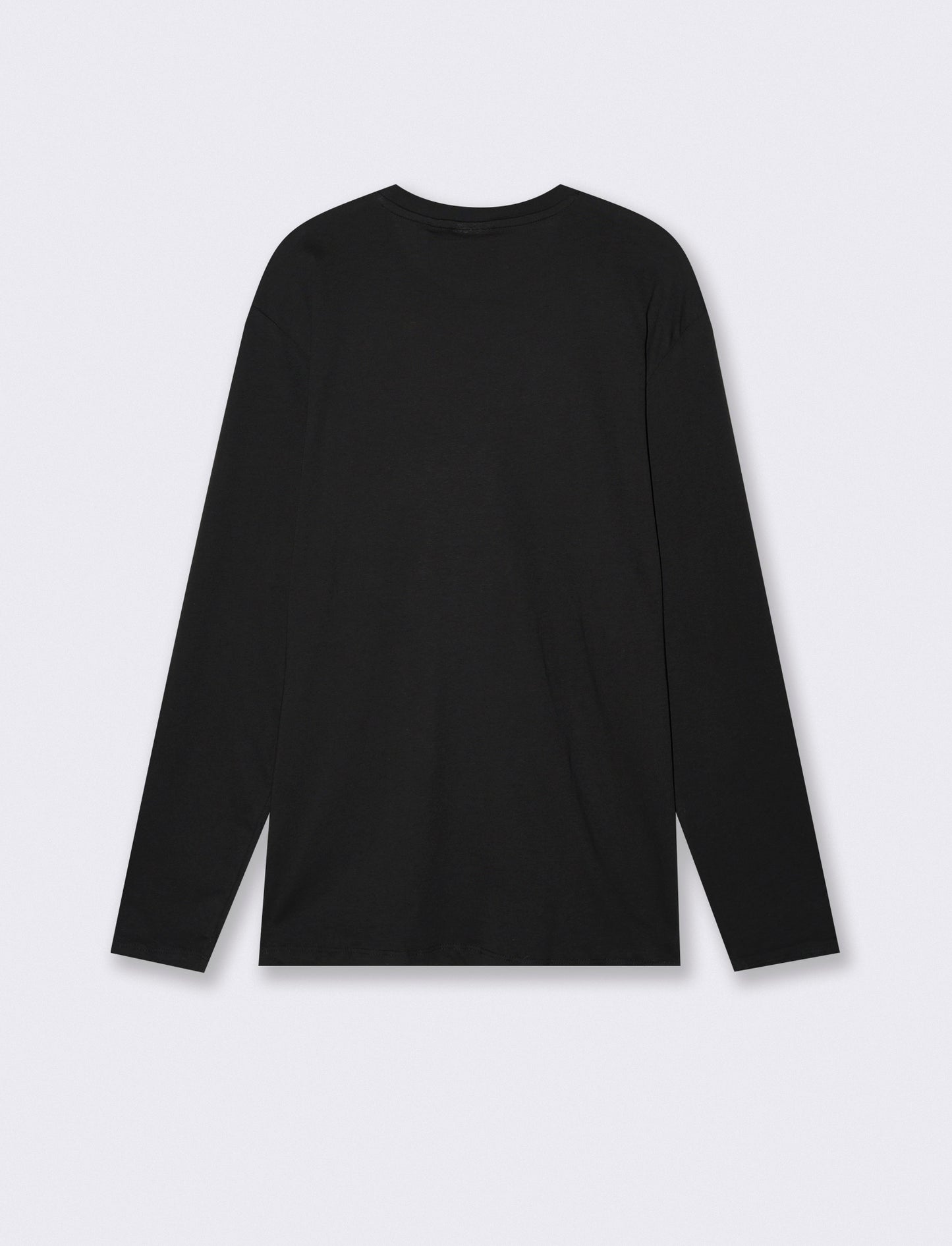 T-shirt manica lunga in cotone regular fit - Nero
