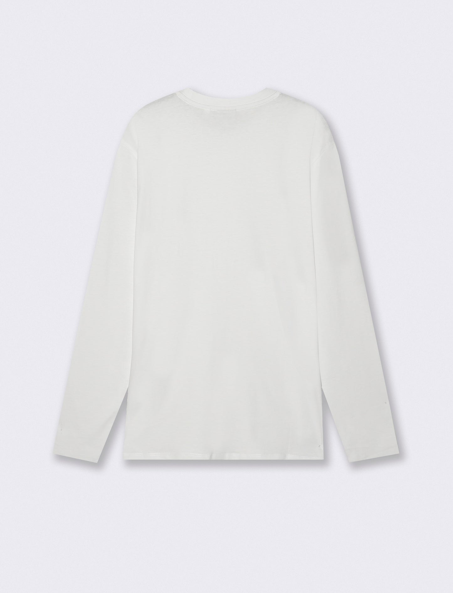 T-shirt manica lunga in cotone regular fit - Bianco