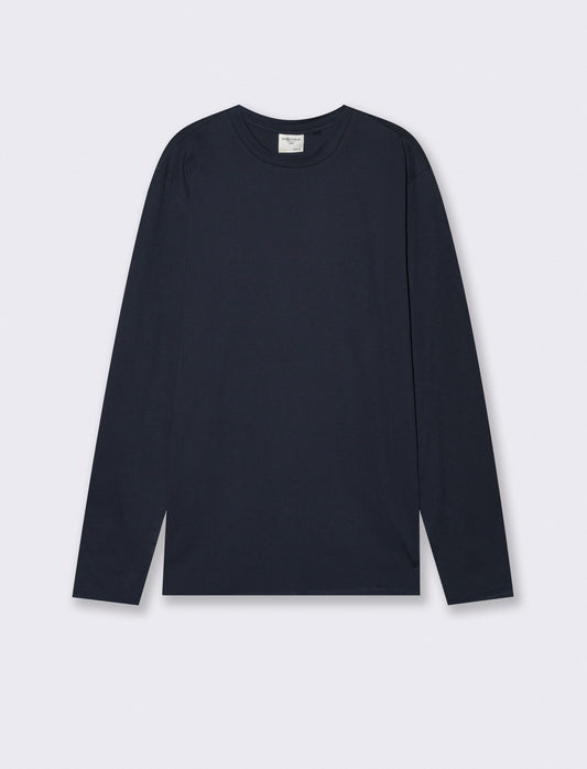 T-shirt manica lunga in cotone regular fit - Blu