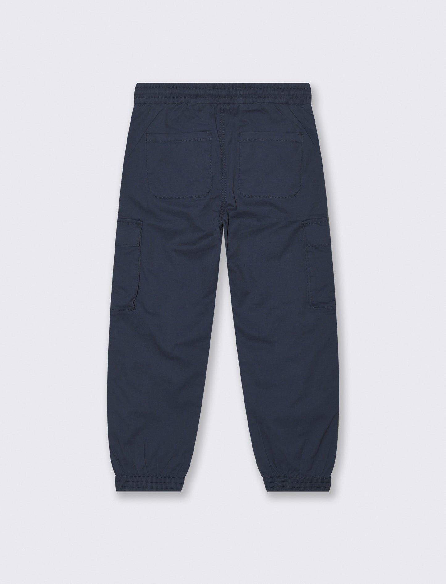 Jogger in popeline con tasconi e coulisse - Blu