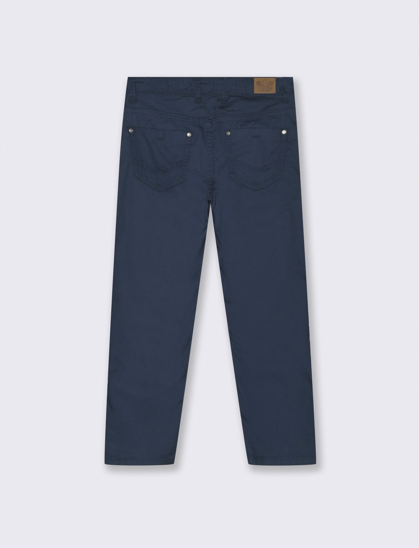 Pantaloni Regular in Cotone Elastico - Blu