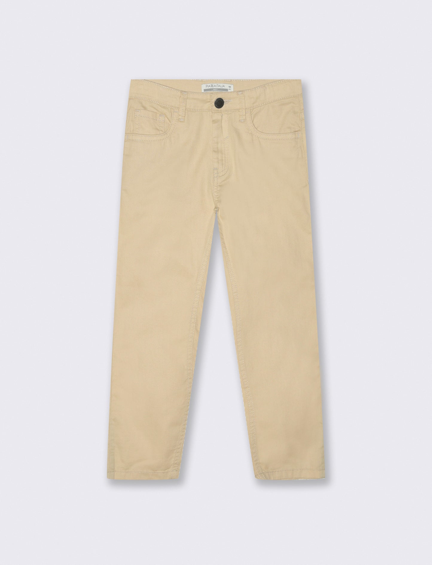 Regular Fit Stretch Cotton Pants - Beige