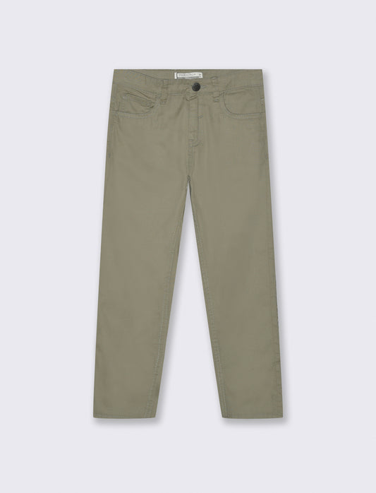Regular Fit Stretch Cotton Pants - Green
