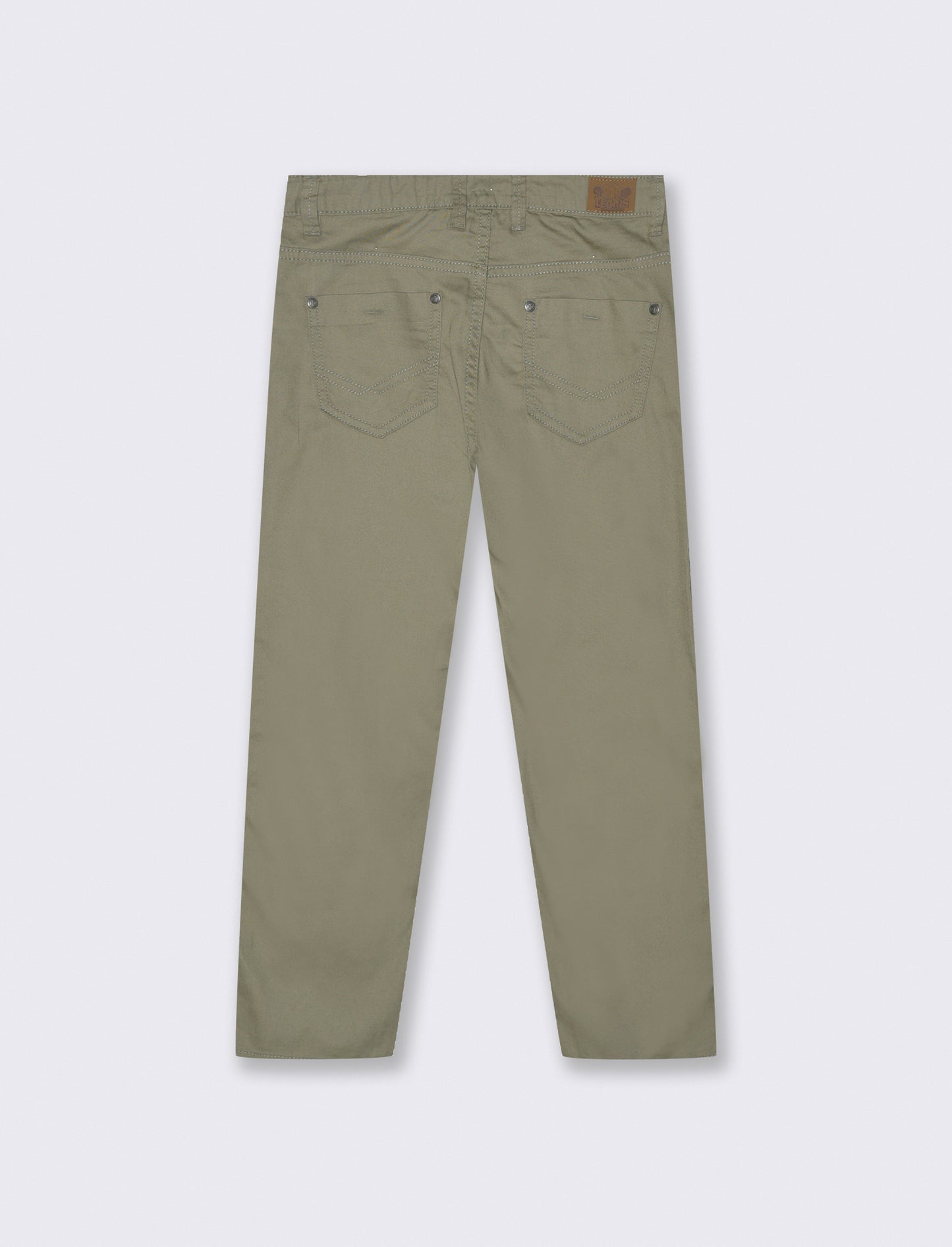Pantaloni Regular in Cotone Elastico - Verde salvia