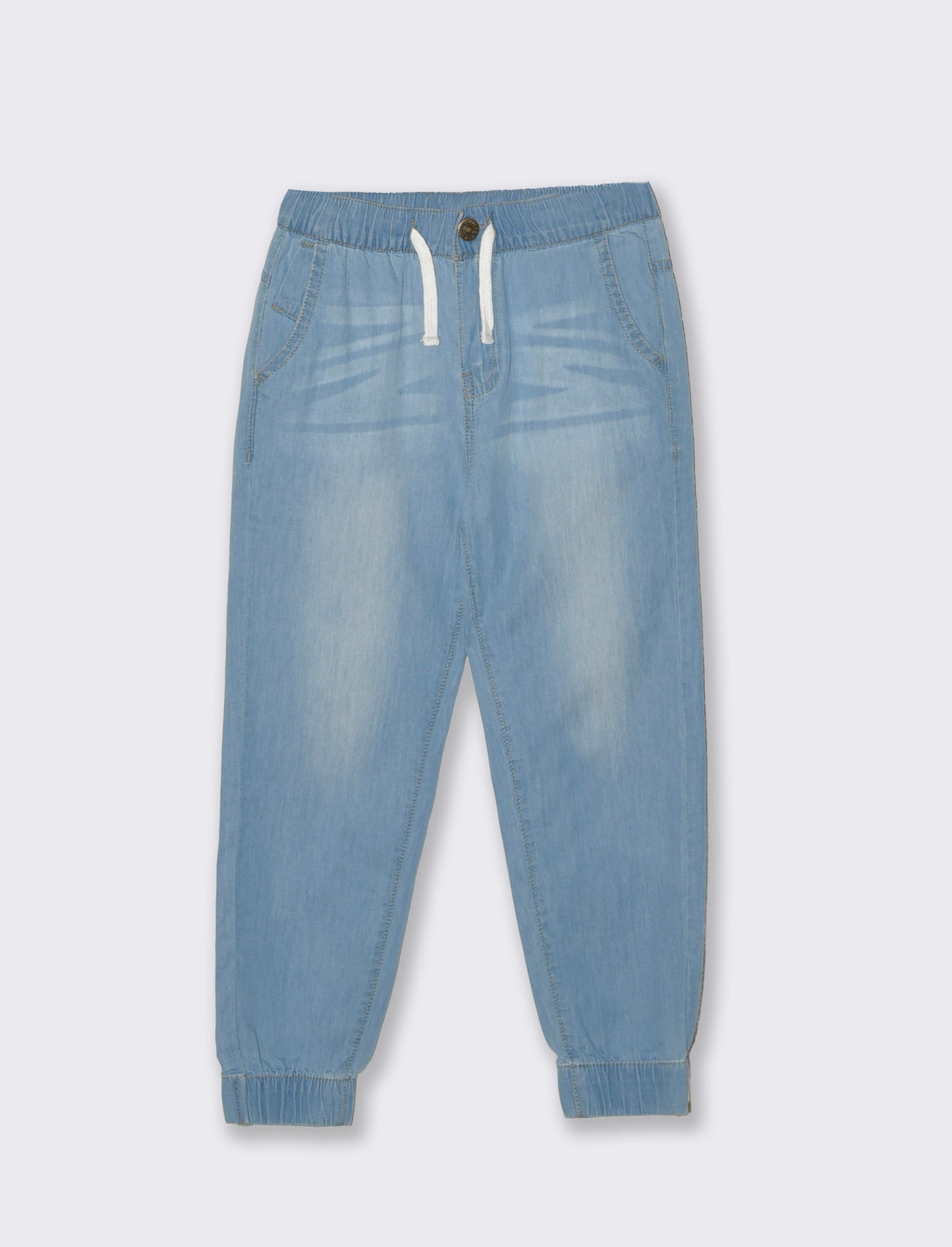 Chambray Joggers for a Casual Style - Blue
