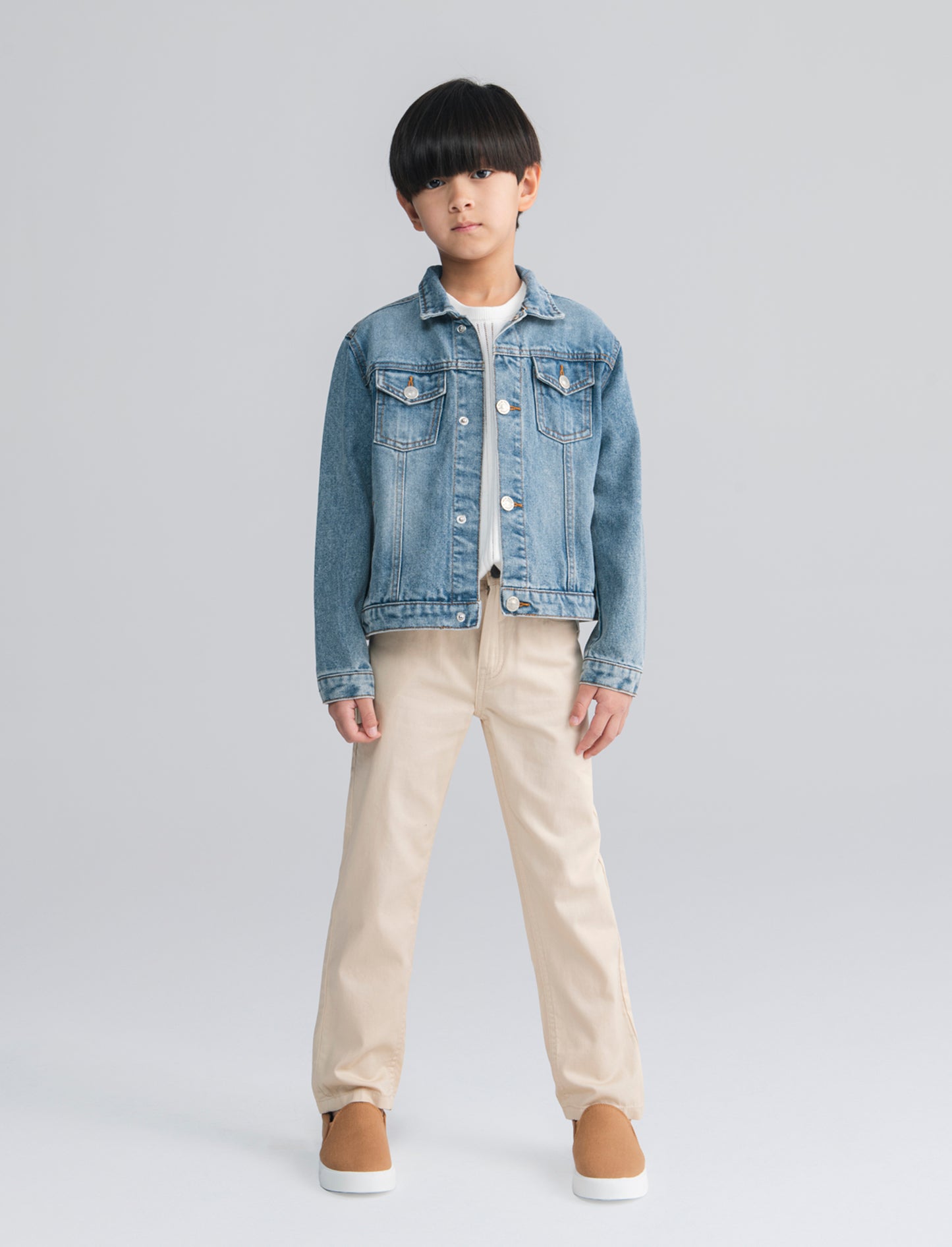 Giubbotto di jeans con tasche e pince - Denim
