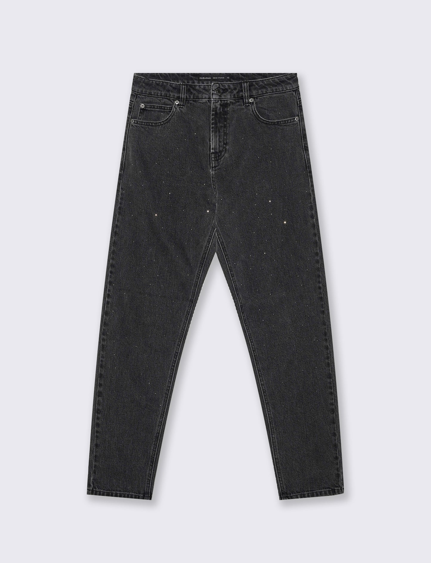 JEANS CON STRASS - Nero