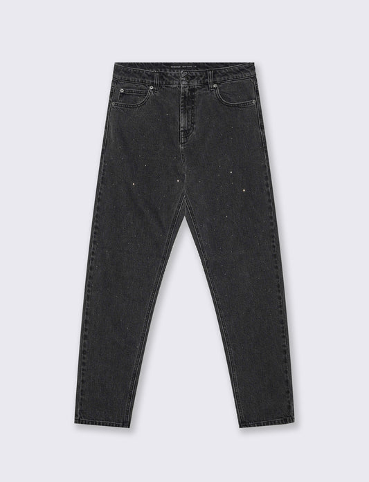 JEANS CON STRASS - Nero
