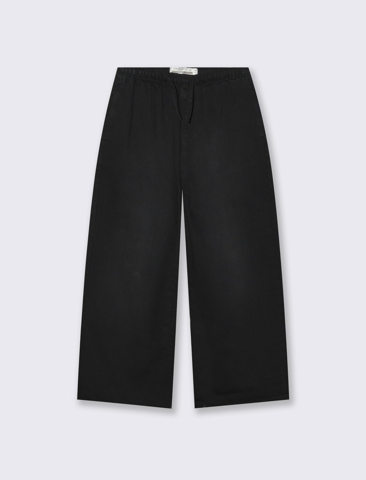 Pantaloni denim wide leg per bambina - Nero