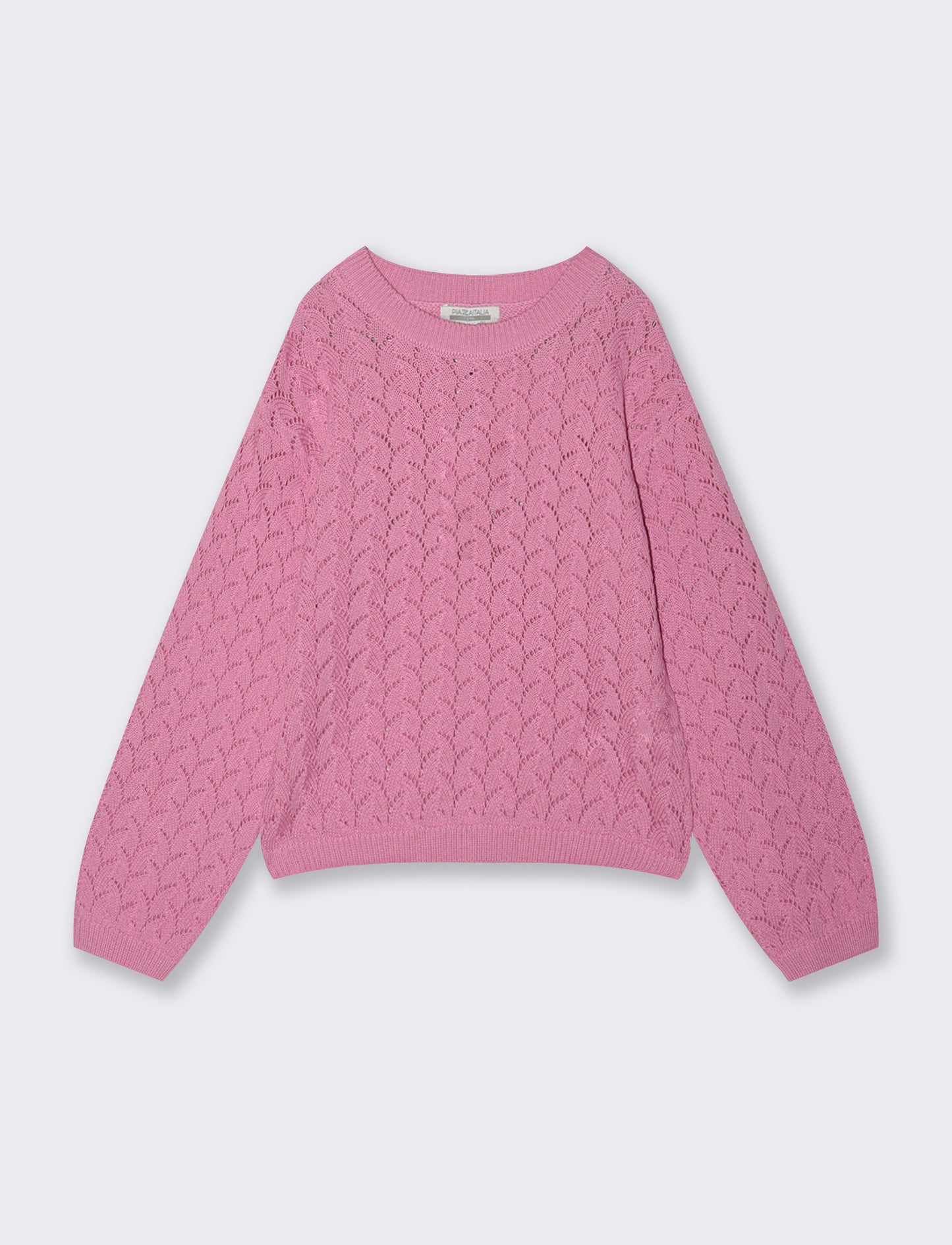 Maglia leggera in cotone traforato per bambina - Rosa