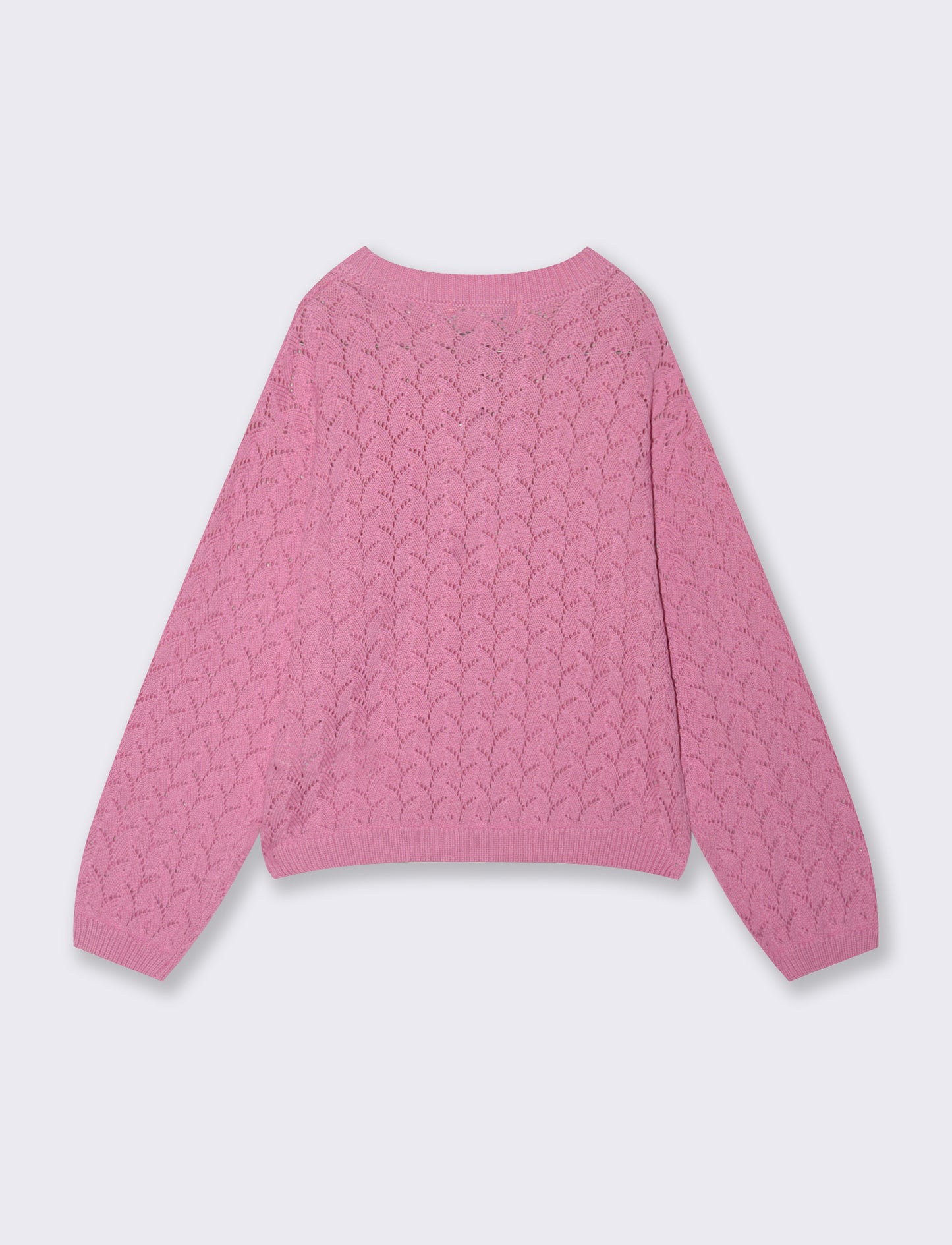 Maglia leggera in cotone traforato per bambina - Rosa