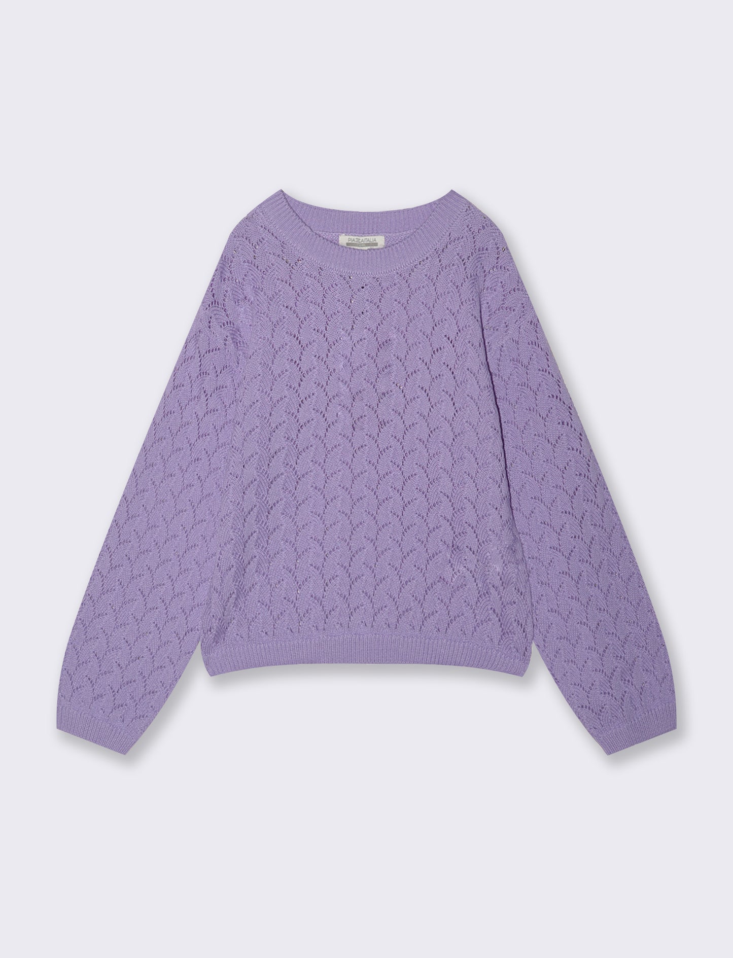 Maglia leggera in cotone traforato per bambina - Lilla