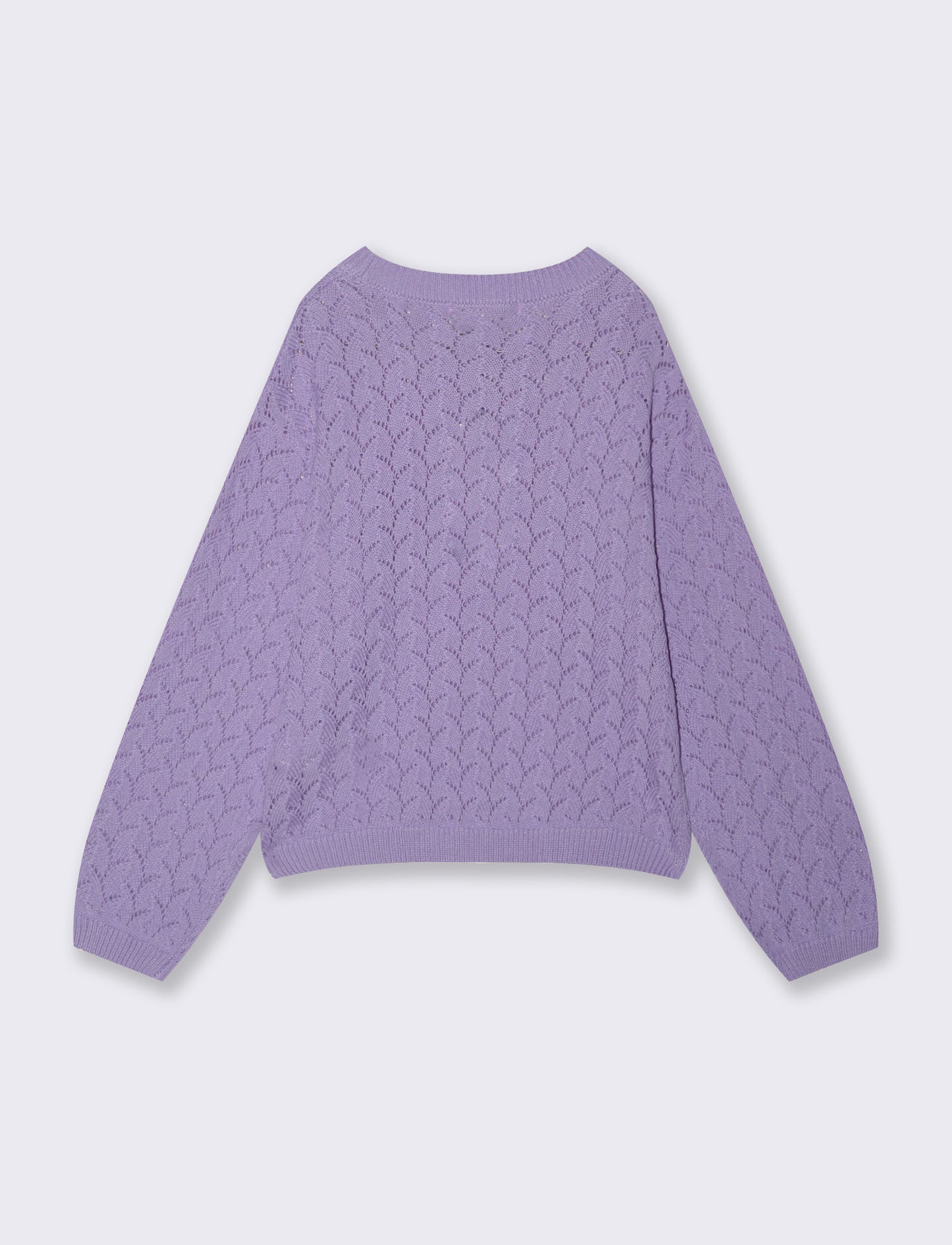 Maglia leggera in cotone traforato per bambina - Lilla