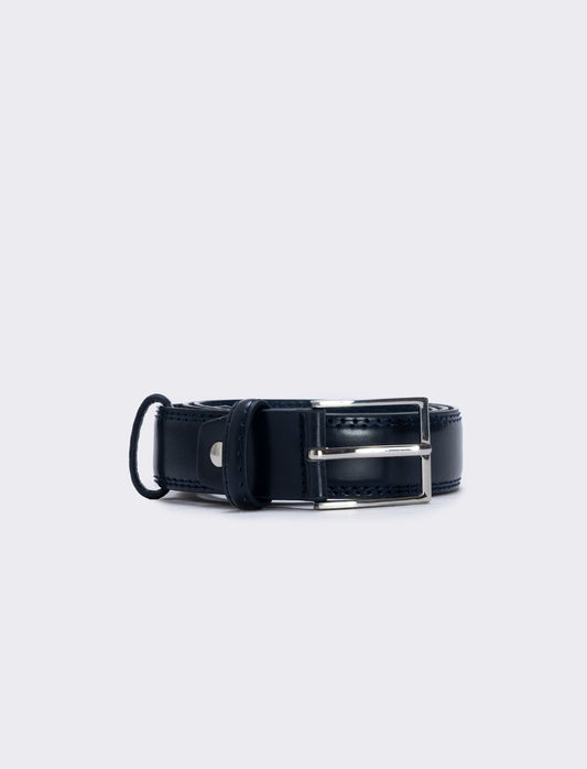 Cintura liscia classica 3,5 cm - Blu