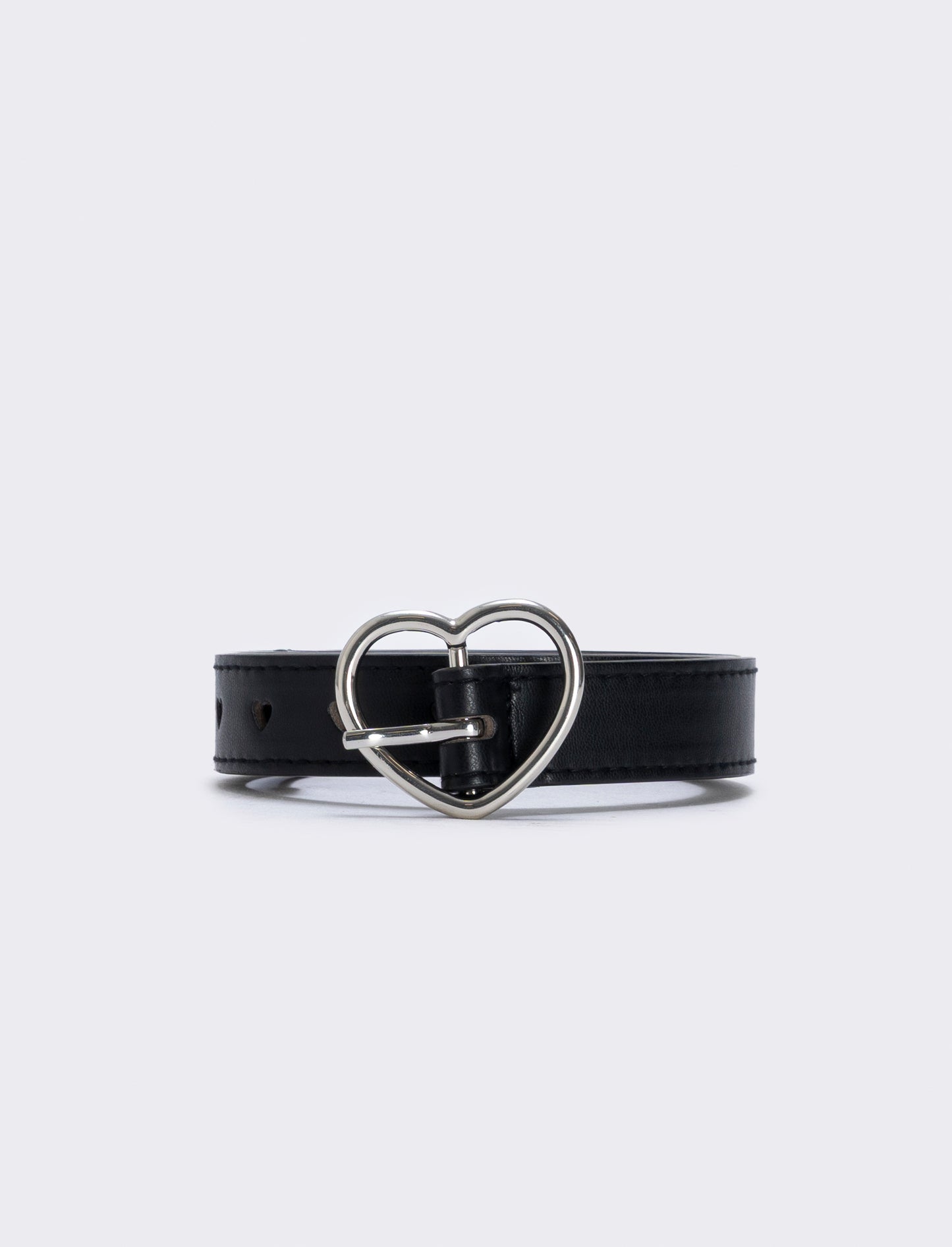 Girl's belt with heart buckle - Black