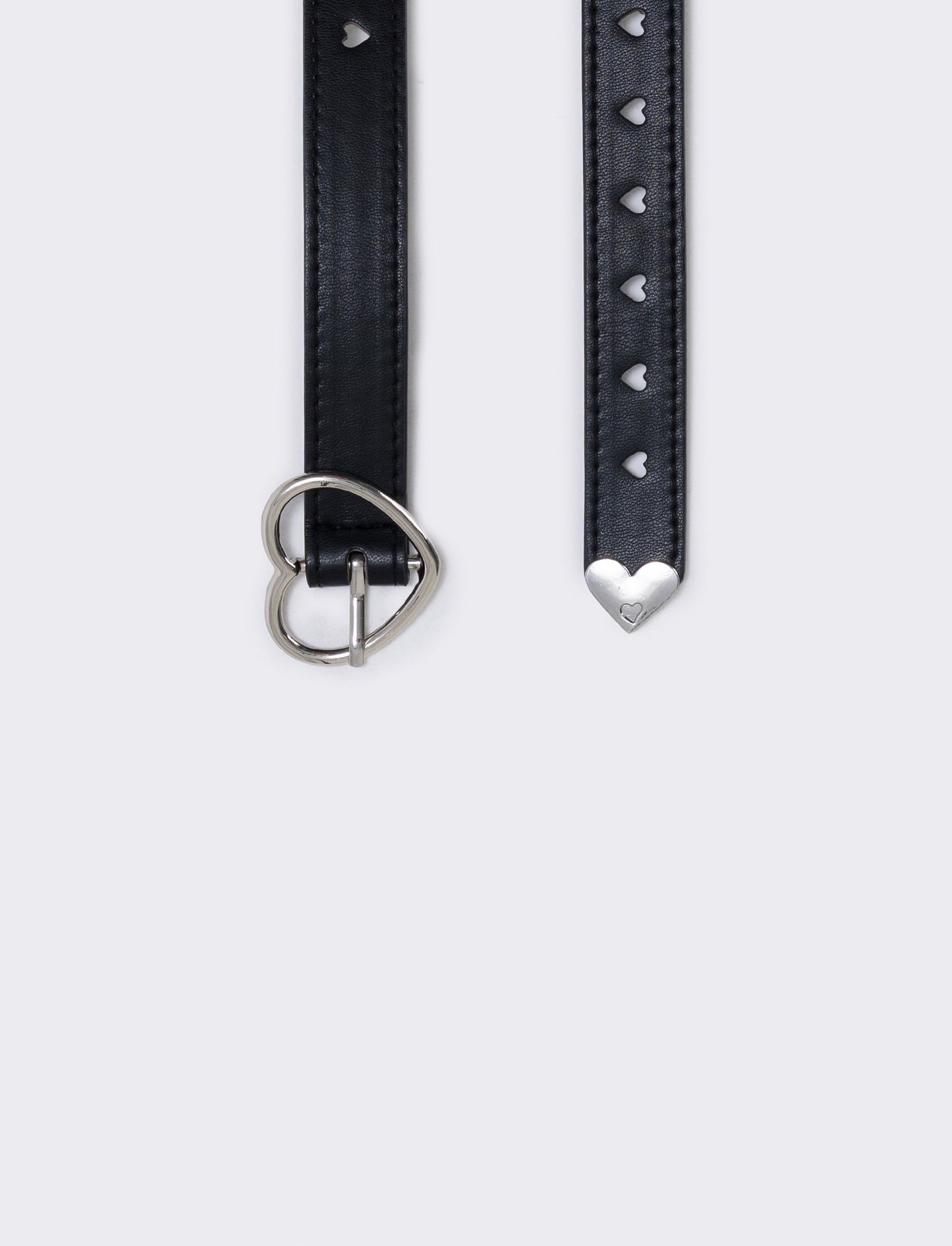 Girl's belt with heart buckle - Black