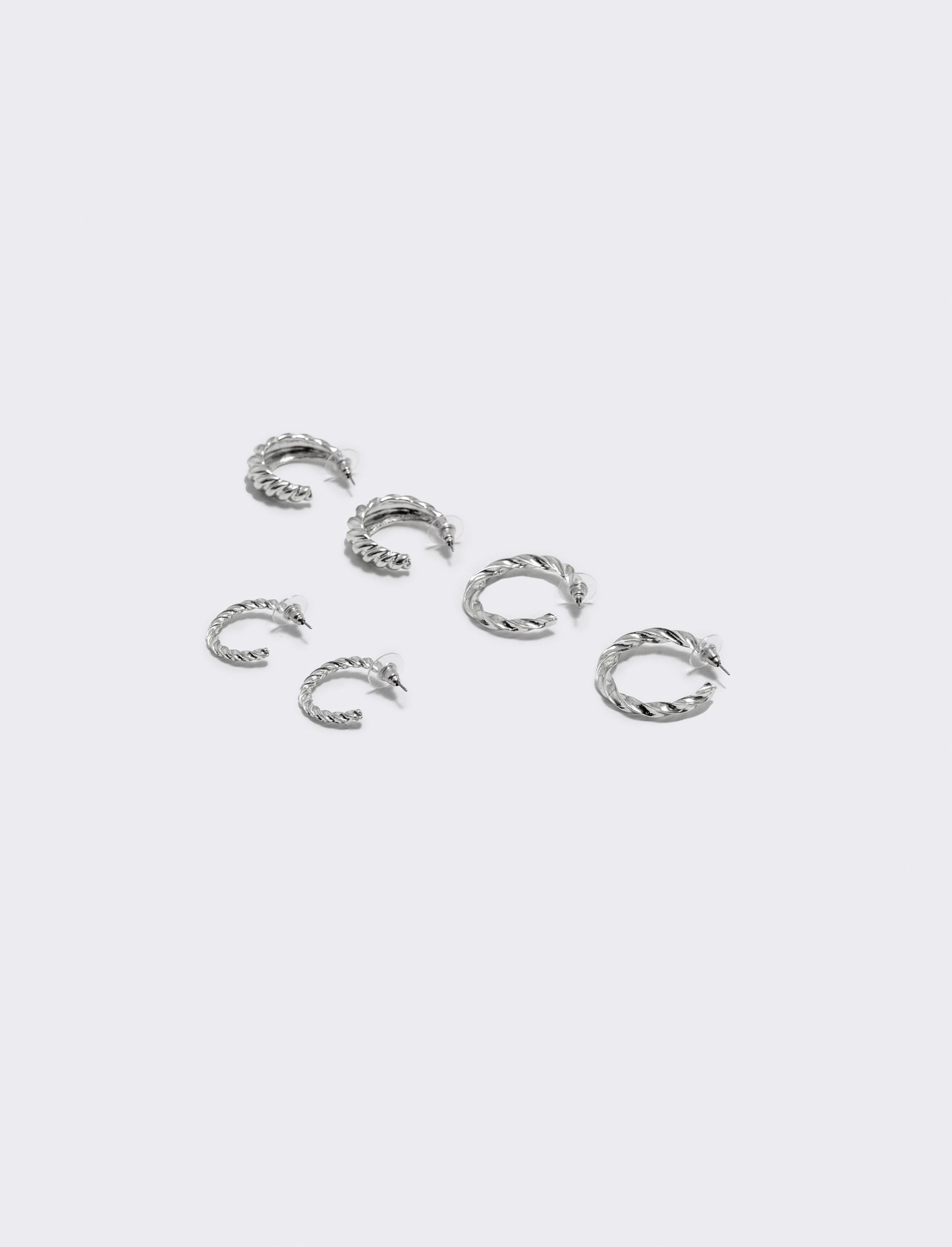 Spiral Earrings: 3 Elegant Pairs - Silver