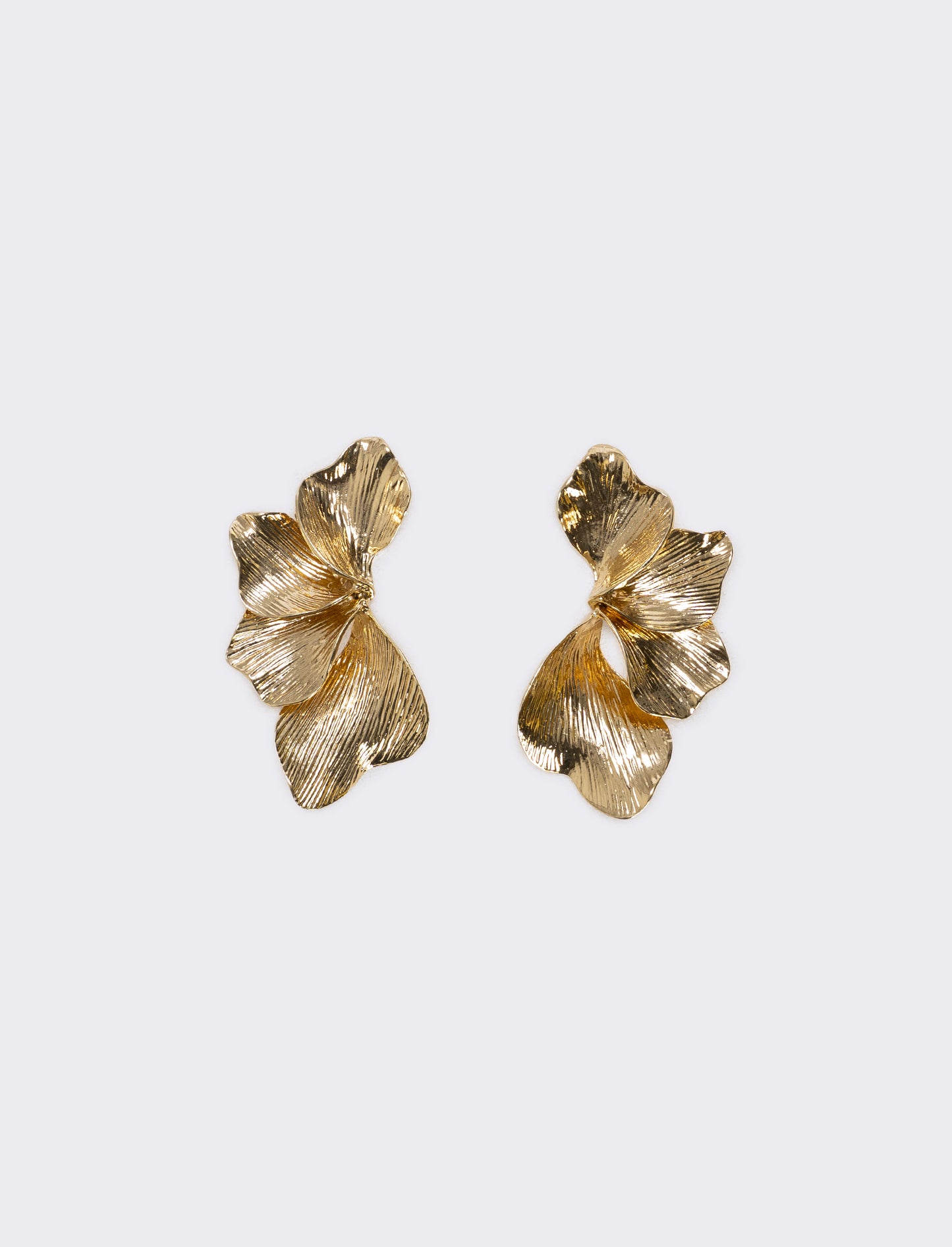 Half Flower Earrings - Gold