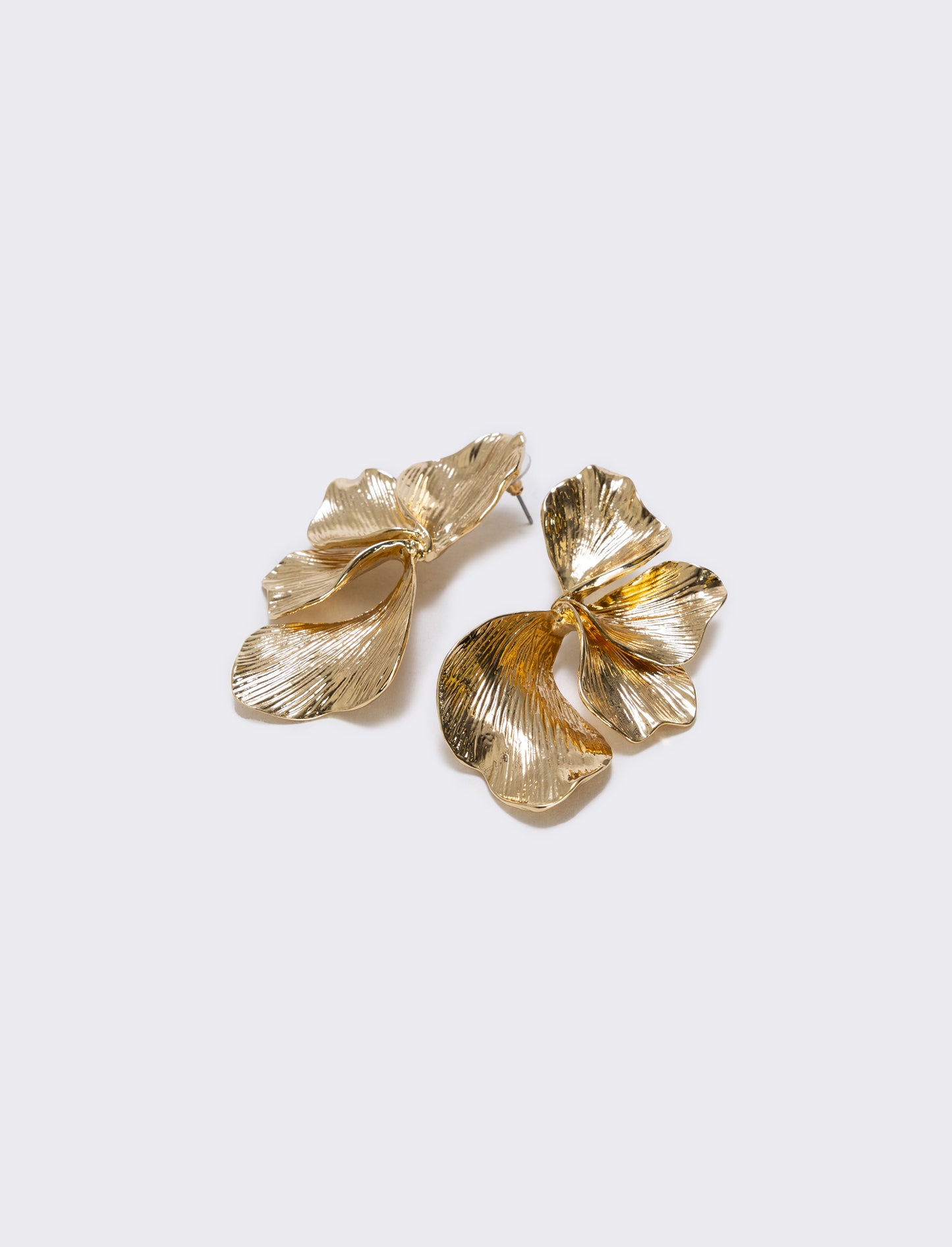 Half Flower Earrings - Gold