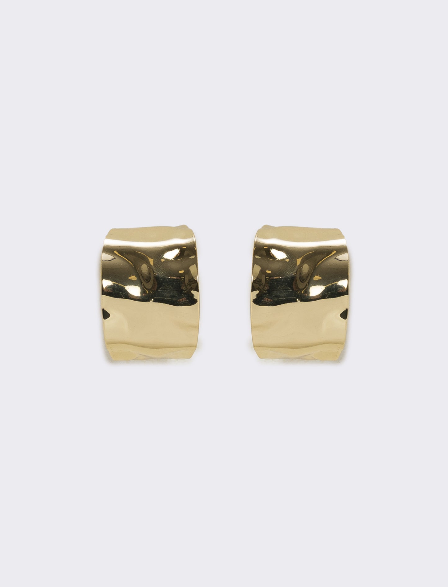 Hammered Half Circle Earrings - Gold