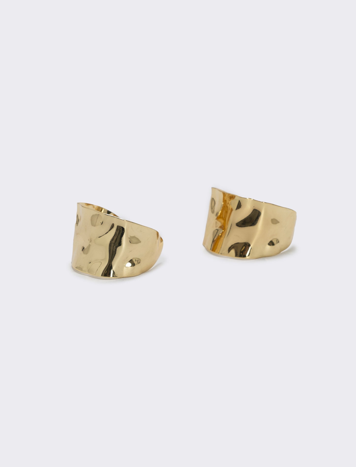 Hammered Half Circle Earrings - Gold